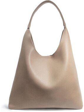 Women's Nude Soft Vegan Leather Comfortable Shoulder Bag Slouchy Tote Purses